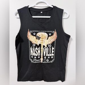 Amazon Black Nashville Graphic Muscle Tee